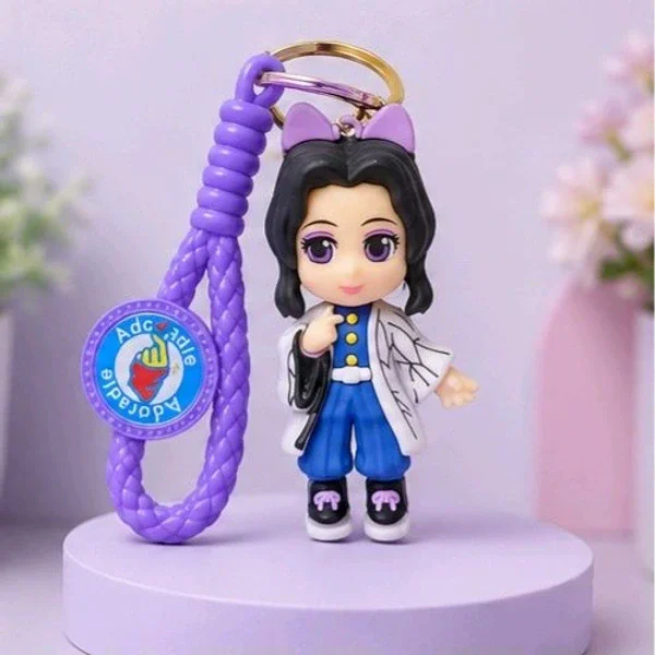 3D Shinobu Kocho - Demon Slayer Anime Silicone Keychain with Strap