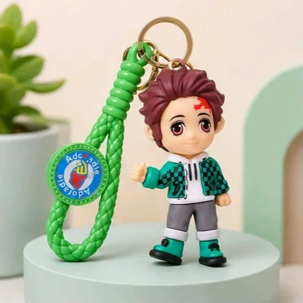 3D Tanjiro Kamado - Demon Slayer Anime Silicone Keychain with Strap