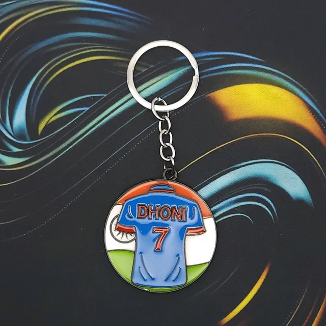 DHONI Jersey 7 Spinner 360° Rotating Metal Keychain