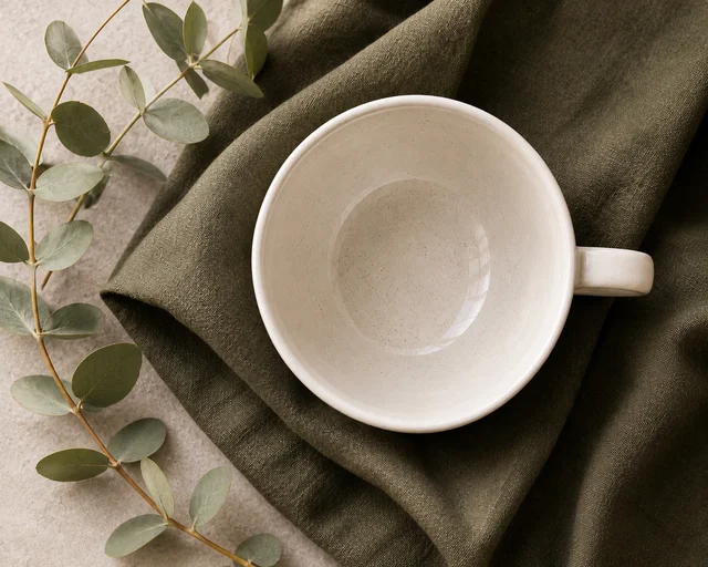 Smirk Living Smirk Ceramic Coffee Cup Set of 2, Ivory, 250ml | Cappuccino Cup | Speckled Glossy Finish | Large Ceramic Coffee Cup | Microwave Safe | for Cappuccino, Latte, Soup, Coffee - Ivory - 2