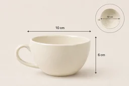 Smirk Living Smirk Ceramic Coffee Cup Set of 2, Ivory, 250ml | Cappuccino Cup | Speckled Glossy Finish | Large Ceramic Coffee Cup | Microwave Safe | for Cappuccino, Latte, Soup, Coffee - Ivory - 2
