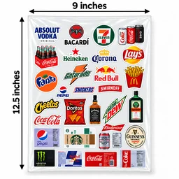 Smirk Living Food & Beverage DTF Transfer Sticker Sheet | 12.5 × 9 Inches | Long-Lasting Snack & Drink Inspired Stickers for Laptop, Bottles, Phone Cases & More – Smirk Living