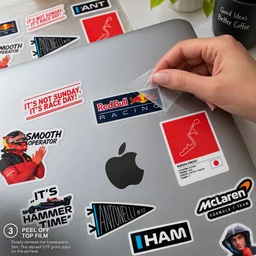 Smirk Living F1 Racing DTF Transfer Sticker Sheet | 12.5 × 9 Inches | Long-Lasting Motorsport & Racing Stickers for Laptop, Bottles, Phone Cases & More – Smirk Living