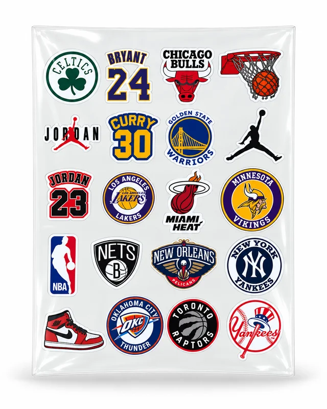 Smirk Living NBA Basketball DTF Transfer Sticker Sheet | 12.5 × 9 Inches | Long-Lasting Sports & Basketball Stickers for Laptop, Bottles, Phone Cases & More – Smirk Living