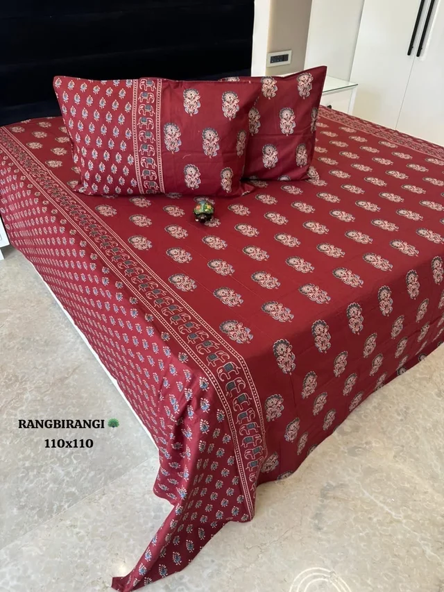 Cherry Superking Cotton Bedsheet