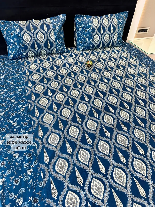 Blue Cotton Bedsheet