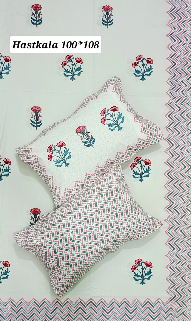 B&B Hastkala Floral Bedsheet