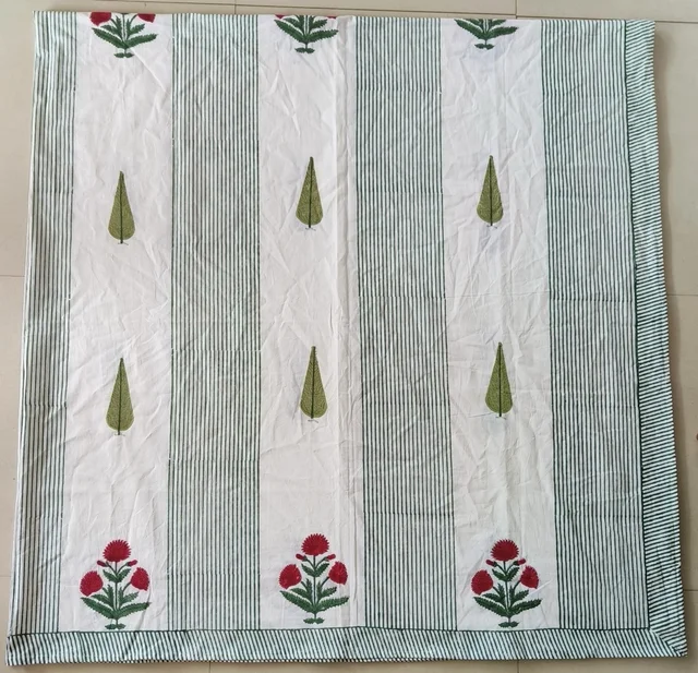 Handblock stripes Super King Bedsheet 
