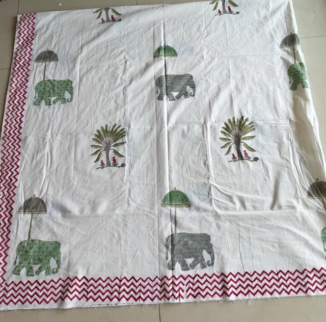 Handblock Boota Super King Bedsheet 