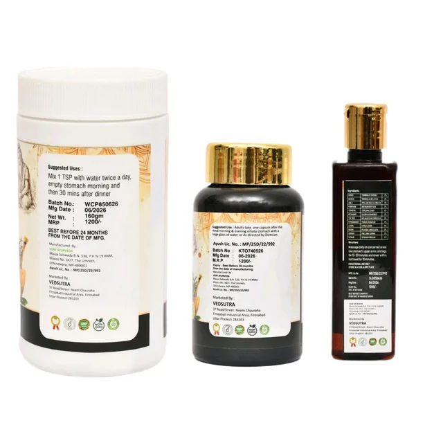Slim Plus Kit Of Capsule, Powder And Oil - 1 month course