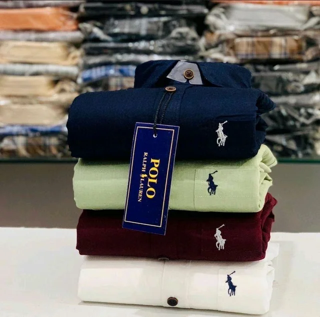 RL Polo Men's Plain Shirt Combo - Pack of 4 | Premium Cotton | Casual & Formal Wear - XXL-44