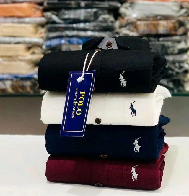 RL Polo Men's Plain Shirt Combo - Pack of 4 | Premium Cotton | Casual & Formal Wear - XXL-44