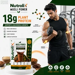 Musli & Ashwagandha & 25+ Power Nutrition Drink Natural Chocolate | 375g | Nutrolix