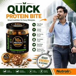 10g Protein Power Laddu | 250g | High Protein Healthy Snack | Nutrolix