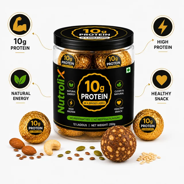 10g Protein Power Laddu | 250g | High Protein Healthy Snack | Nutrolix