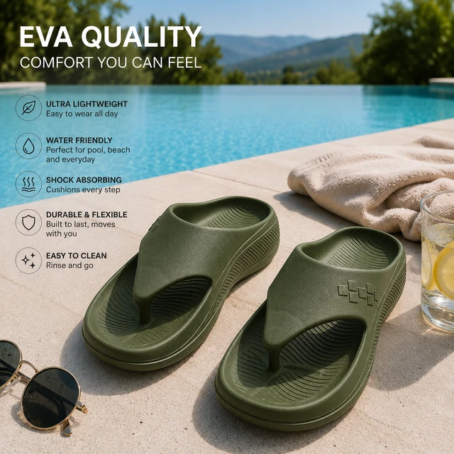 Walk elite Men's Premium Pillow slipper - 9, Costa Del Sol
