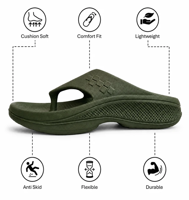 Walk elite Men's Premium Pillow slipper - 9, Costa Del Sol