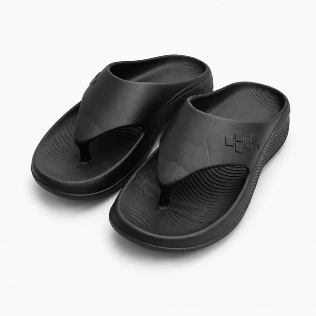 Walk elite Men's Premium Pillow slipper - 7, Black