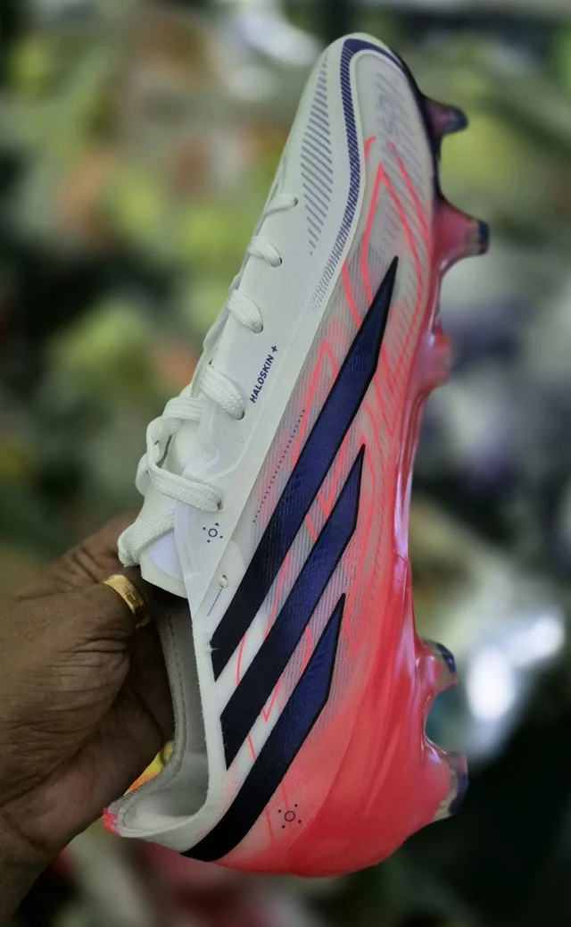 F50 Hyperfast Elite FG with Less boot - Cloud White / Solar Purple / Solar Turbo - UK 5