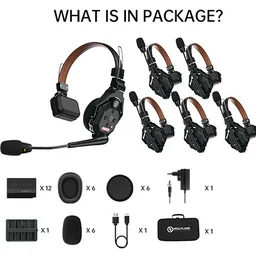 HOLLYLAND Hollyland Solidcom C1 Pro-6S Full-Duplex ENC Wireless Intercom System with 6 Headsets (1.9 GHz)