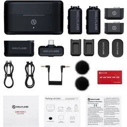 HOLLYLAND Hollyland LARK MAX 2 Combo 2-Person Wireless Microphone System for Cameras and Mobile Devices (Space Gray, 2.4 GHz) - Gray