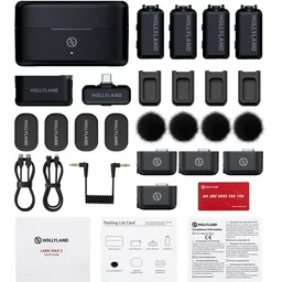 HOLLYLAND Hollyland LARK MAX 2 Combo 4-Person Wireless Microphone System for Cameras and Mobile Devices (Space Gray, 2.4 GHz) - Gray