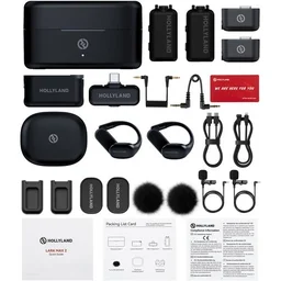 HOLLYLAND Hollyland LARK MAX 2 Ultimate Combo 2-Person Wireless Microphone System for Cameras and Mobile Devices (Space Gray, 2.4 GHz) - Gray