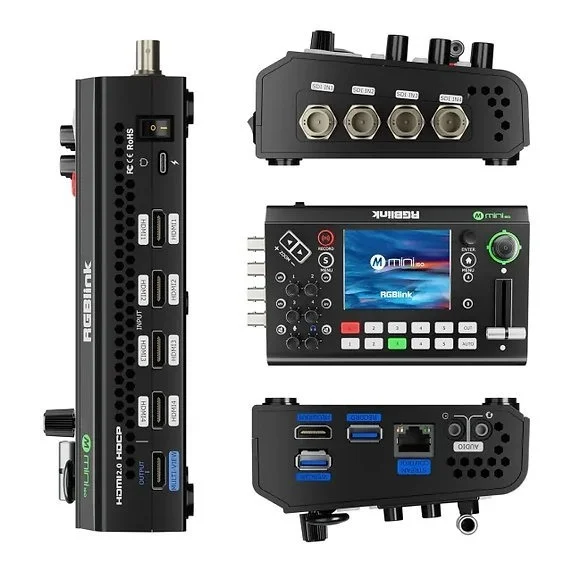 RGBLINK RGBlink MINI-ISO 10-Channel Video Mixer Switcher for Live Streaming - Black