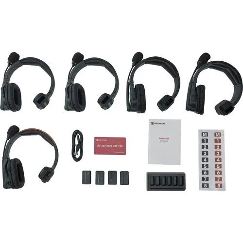 HOLLYLAND Hollyland Solidcom SE Global 5S 5-Person Full-Duplex Single-Ear Noise-Canceling Headset Intercom System (2.4 GHz) - Black