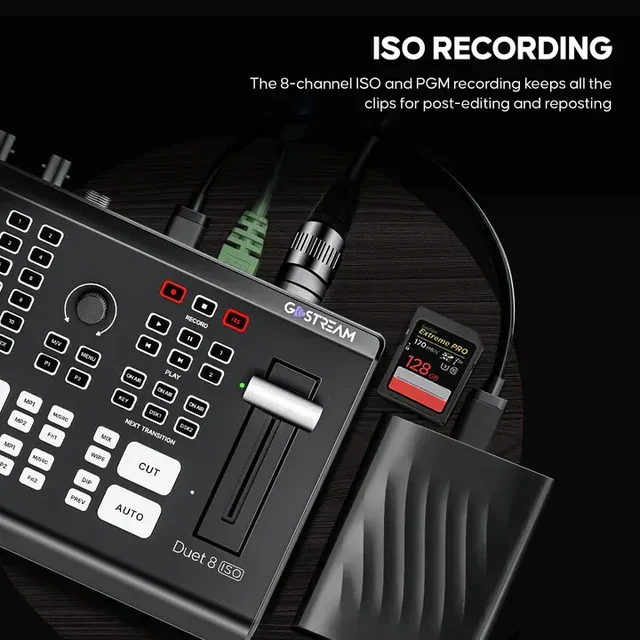 OSEE GoStream Duet 8 ISO 8-Channel Live Stream Switcher - Black