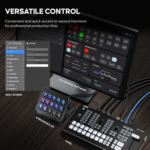 OSEE GoStream Duet 8 ISO 8-Channel Live Stream Switcher - Black