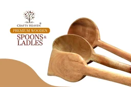 CRAFTY HEAVEN Neem Wooden Spoons Classic with holder Kitchen Tools Gift Set Of 6 - Standard, Yellow