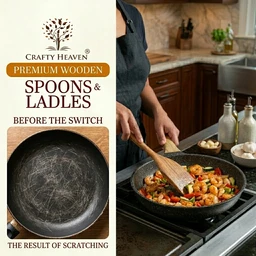 CRAFTY HEAVEN Natural Handmade Cooking Spoon Sheesham Wood Utensils with Holder and Oil Spreader Kitchen Tools Gift Set Of 9 - Standard, Brown