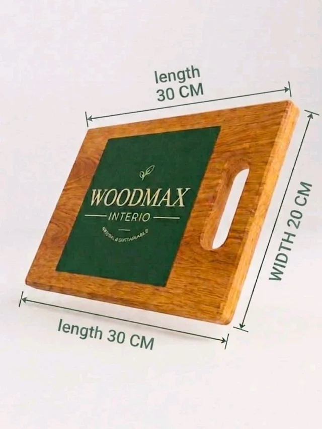 WOODMAX Wooden Vegetable Cutting Board 35x25 CM - 30x20x2 CM, Golden Tainoi