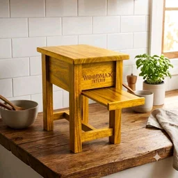 WOODMAX Kerala Traditional Wooden Coconut Scraper Stool/With Pull Out Stand/Multipurpose Use - 41X27.5X43 CM, JACK WOOD