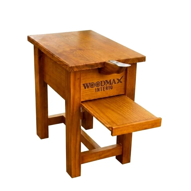 WOODMAX Kerala Traditional Wooden Coconut Scraper Stool/With Pull Out Stand/Multipurpose Use - 41X27.5X43 CM, JACK WOOD