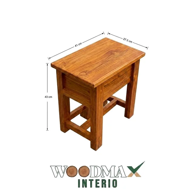WOODMAX Kerala Traditional Wooden Coconut Scraper Stool/With Pull Out Stand/Multipurpose Use - 41X27.5X43 CM, TEAK WOOD