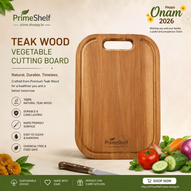 Teak Wood Vegetable Cutting Board Single Block 