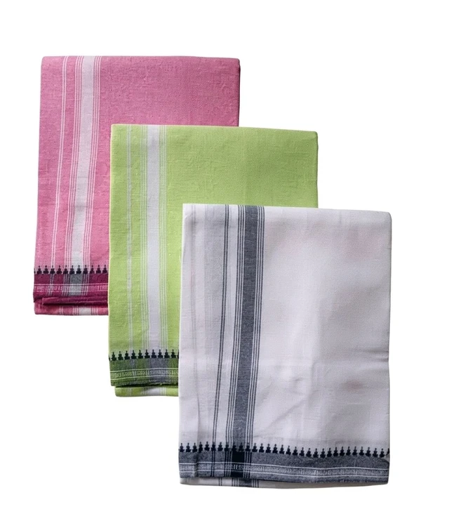 Kerala Men's Dhothi, Kerala Cotton Fabrics Mundu.Rich Design 