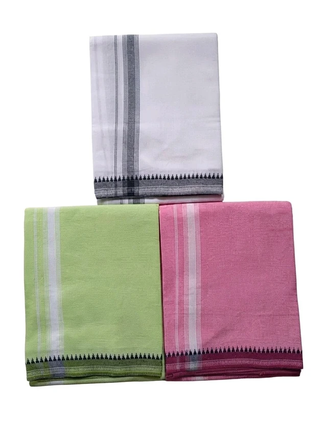 PrimeShelf Kerala Men's Dhothi, Kerala Cotton Fabrics Mundu.Rich Design