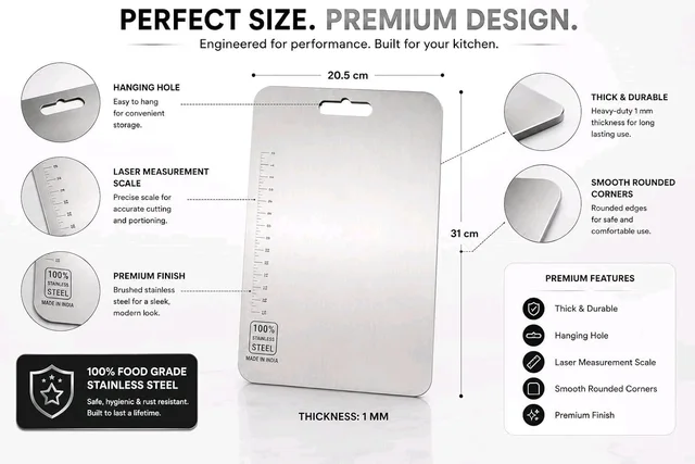 PrimeShelf Classic Stainless Steel Cutting Boards