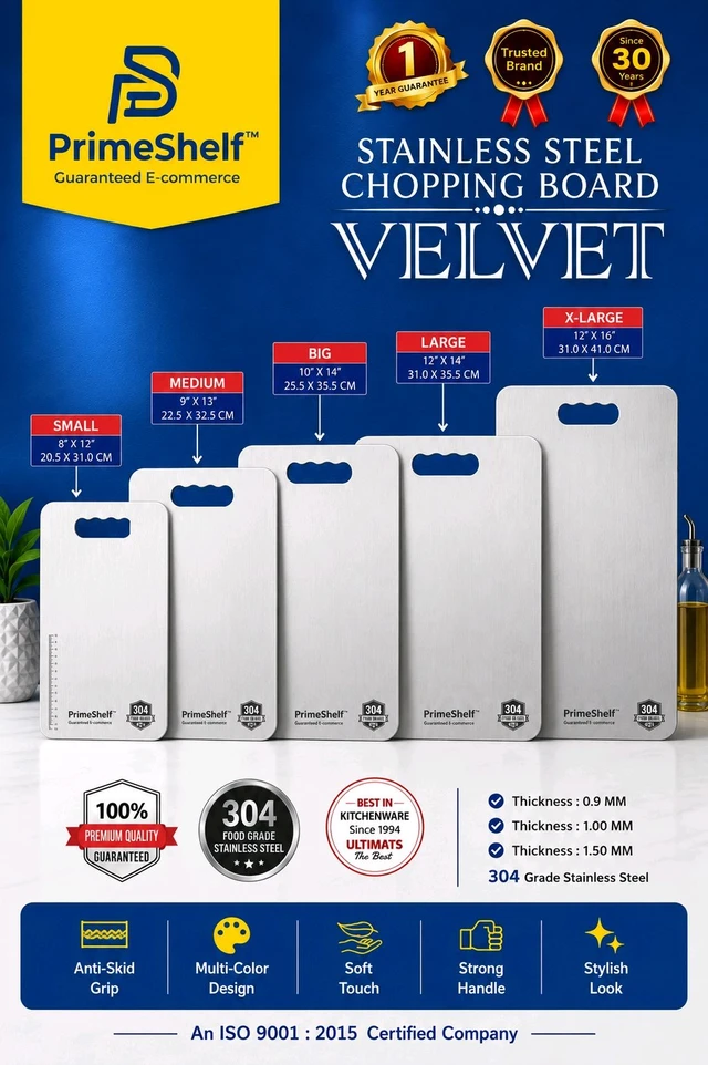PrimeShelf Stainless Steel Chopping Boards Velvet Series - HANGING VELVET