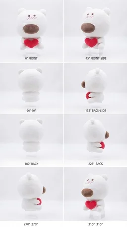 Molang Plush - Molang Holding a Red Heart - 15cm - 20cm