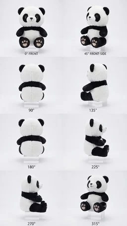 Sitting Panda Plush with Heart Paw Pads - 15cm - 20cm