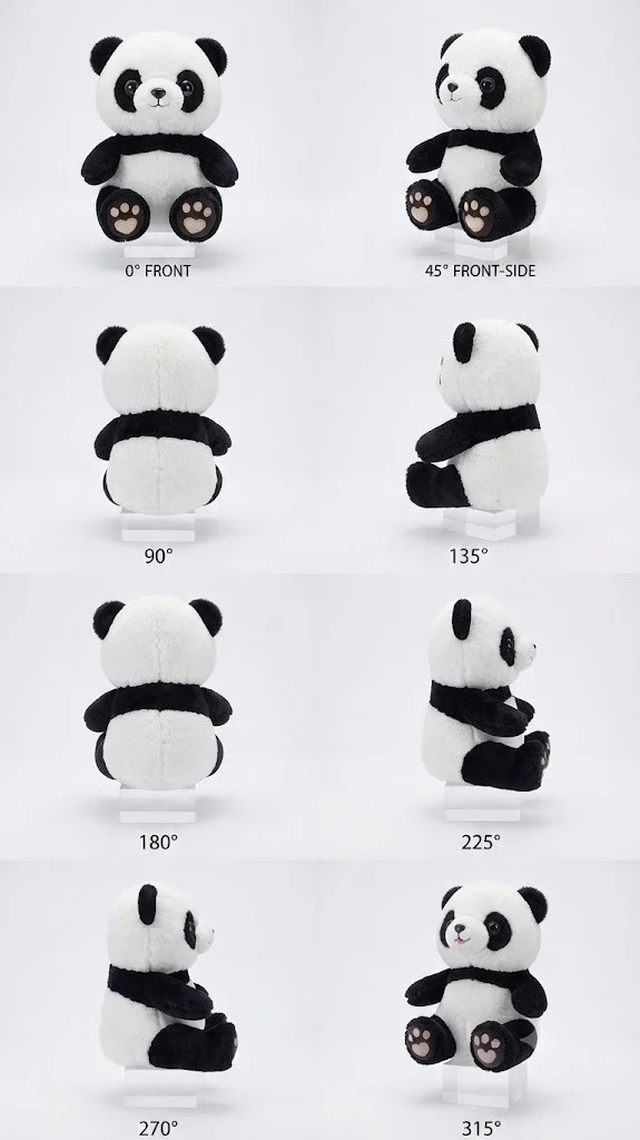 Sitting Panda Plush with Heart Paw Pads - 15cm - 20cm
