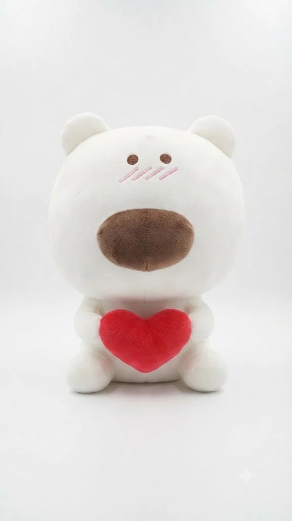 Molang Plush - Molang Holding a Red Heart - 15cm - 20cm
