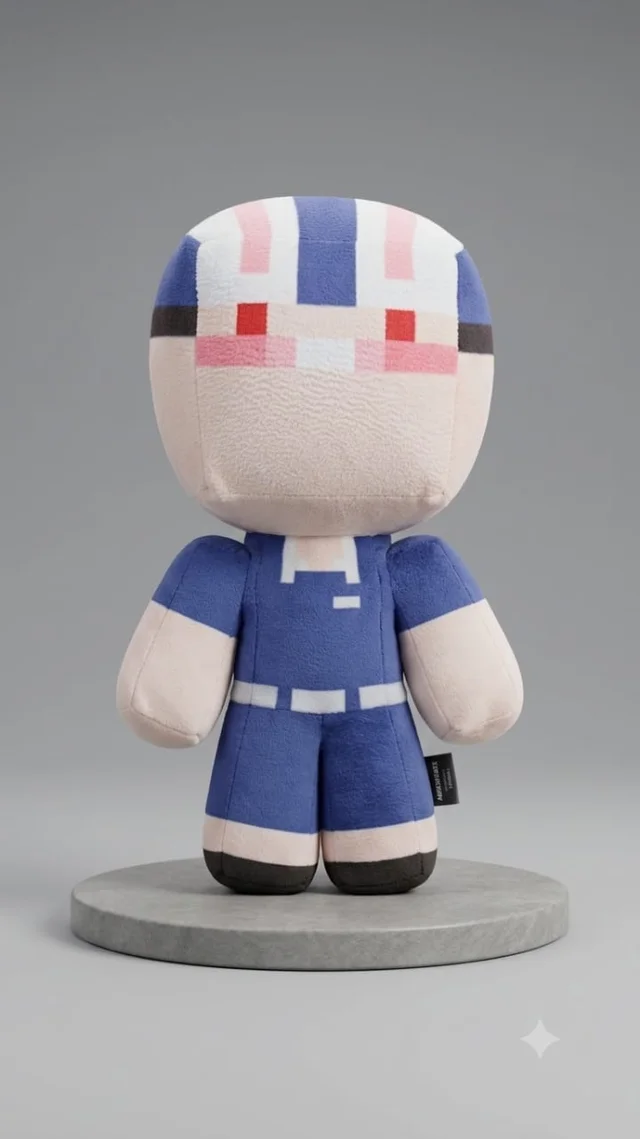 Minecraft: Captain America (Pixel Art) Plush - 15cm - 20cm