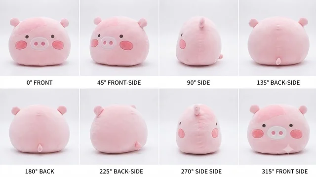 Round Pink Pig Plush Cushion - 20cm - 25cm