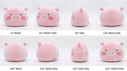 Round Pink Pig Plush Cushion - 20cm - 25cm