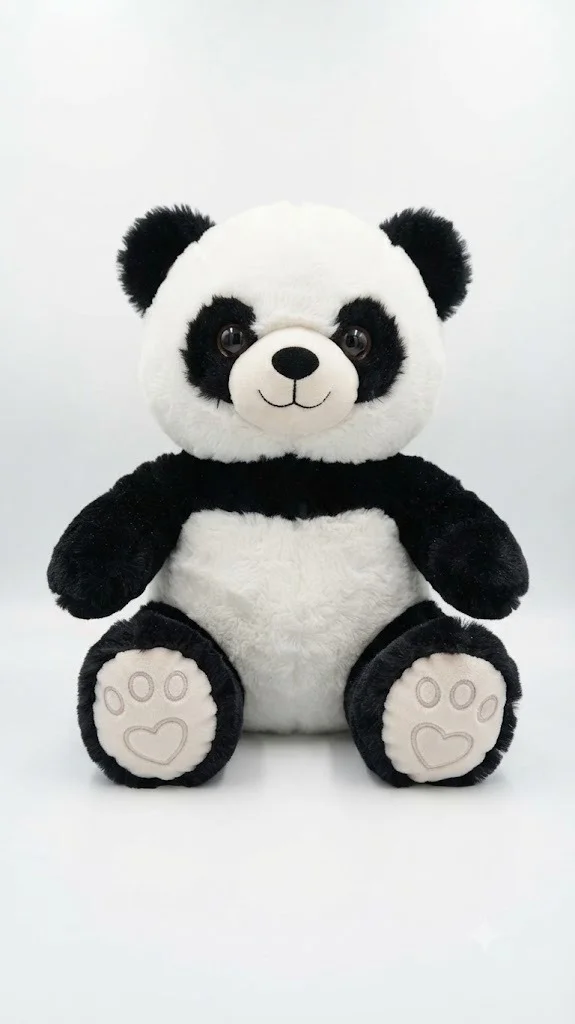 Sitting Panda Plush with Heart Paw Pads - 15cm - 20cm